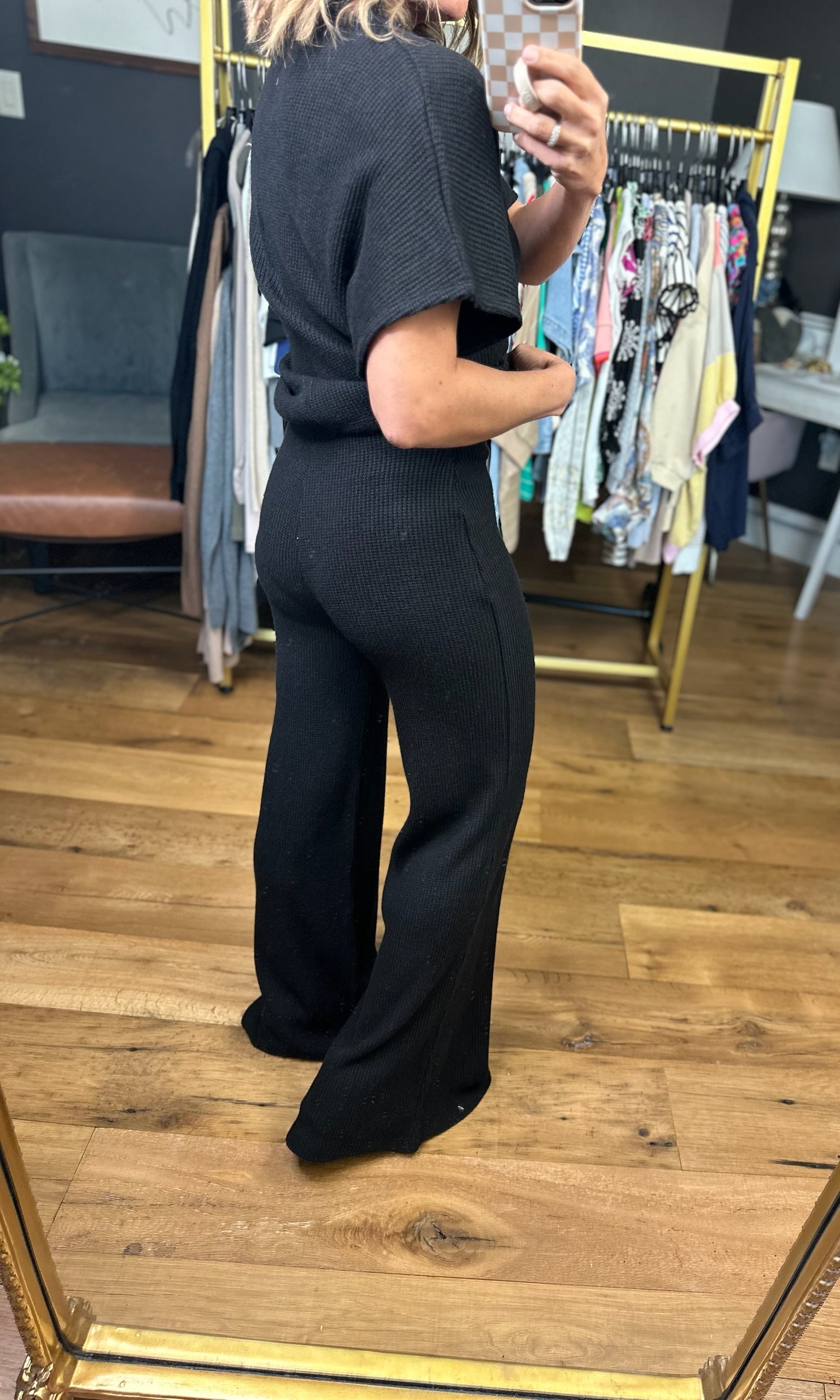 Make The Best Ribbed Wide-Leg + Cowl Neck Top Set - Multiple Options-Zenana-Anna Kaytes Boutique, Women's Fashion Boutique in Grinnell, Iowa