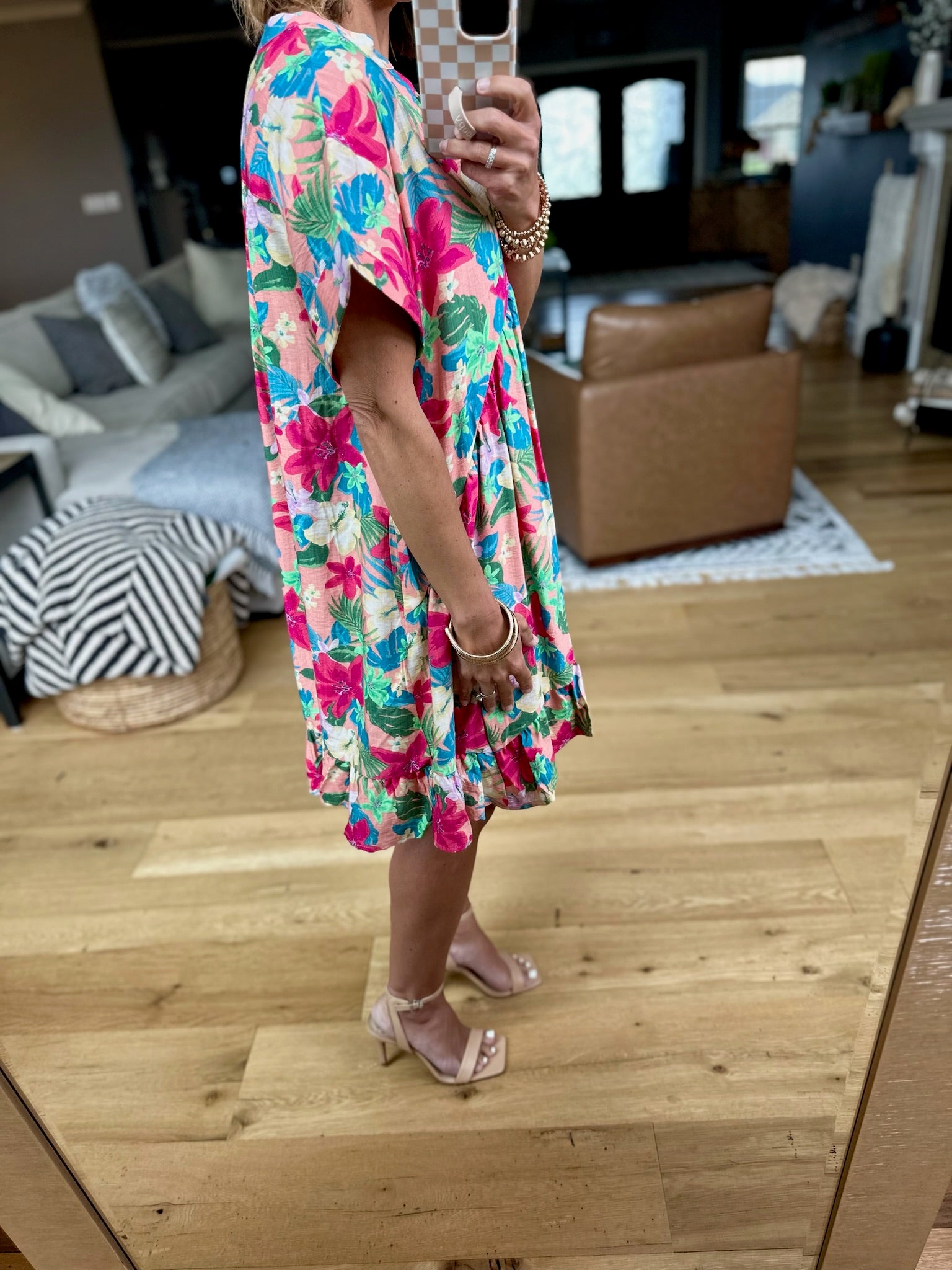 Life In Paradise Floral Pocket Dress - Blush-Easel-Anna Kaytes Boutique, Women's Fashion Boutique in Grinnell, Iowa