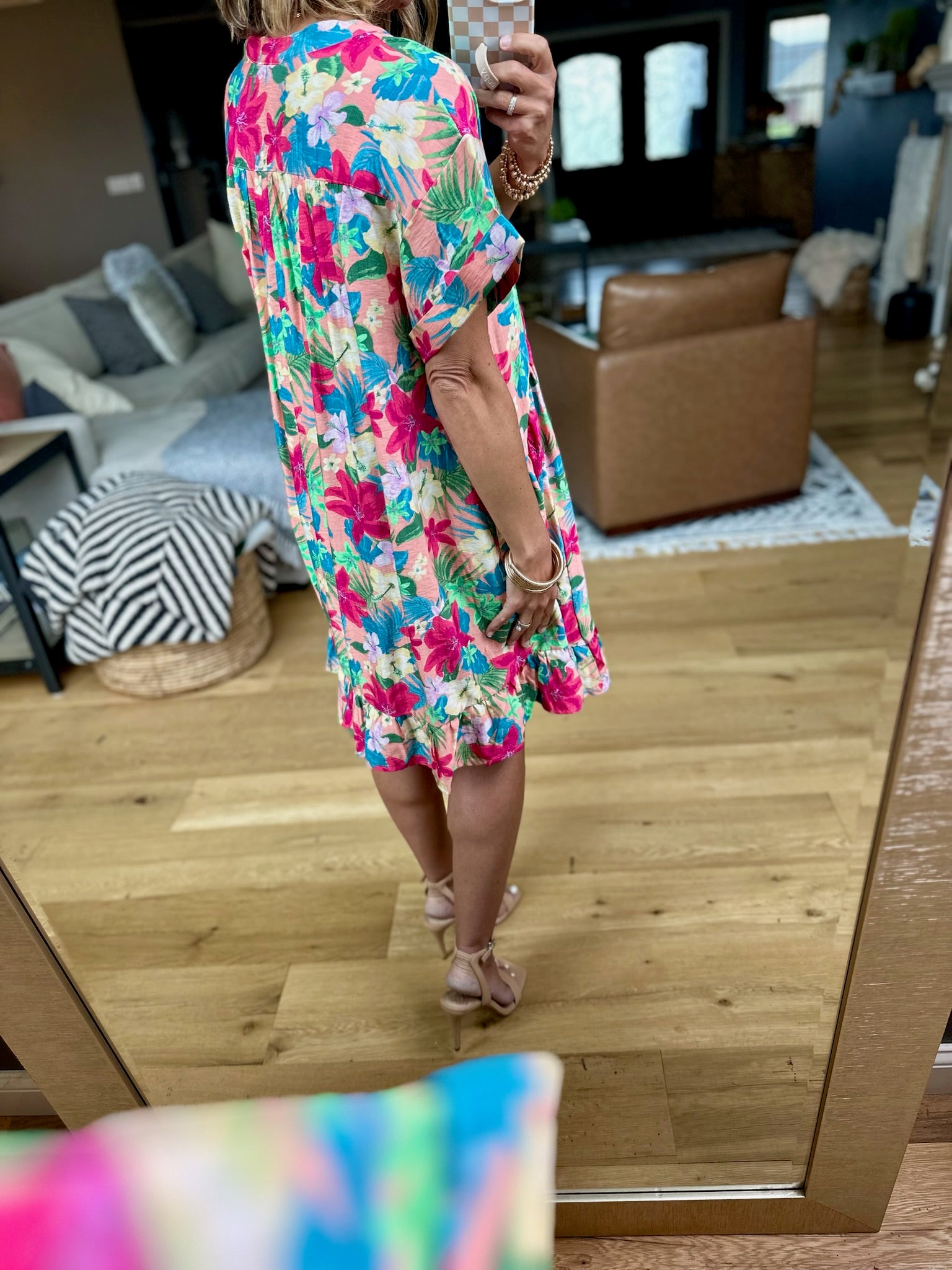 Life In Paradise Floral Pocket Dress - Blush-Easel-Anna Kaytes Boutique, Women's Fashion Boutique in Grinnell, Iowa