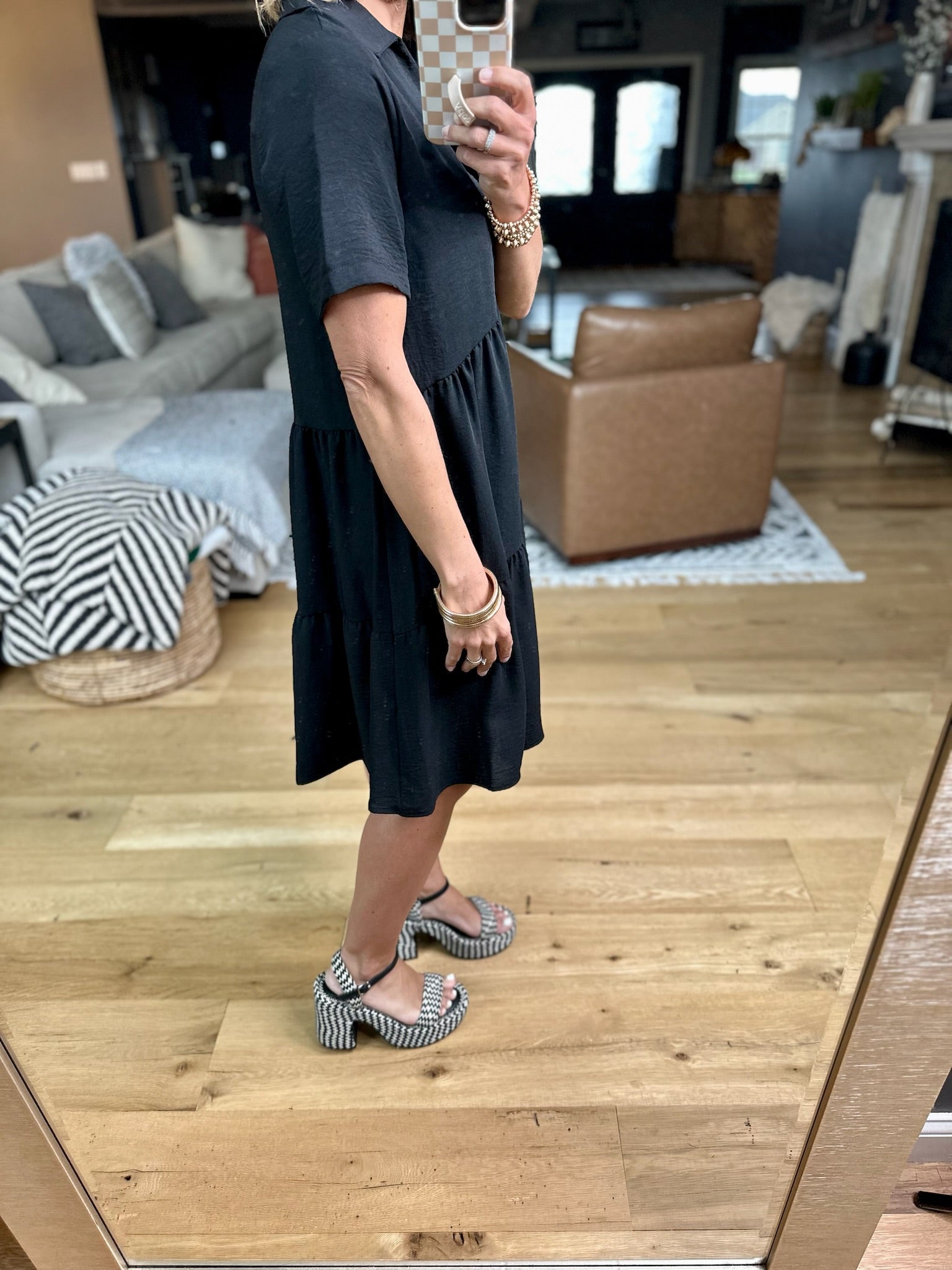 Reasons Why Button-Detail Dress - Black-Dresses-Les Amis-Anna Kaytes Boutique, Women's Fashion Boutique in Grinnell, Iowa