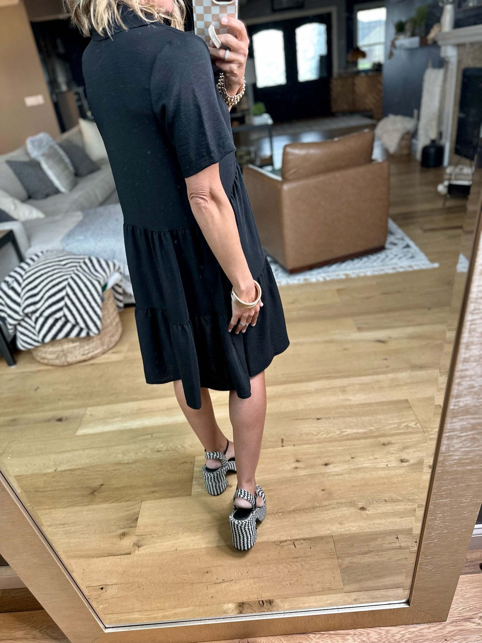 Reasons Why Button-Detail Dress - Black-Dresses-Les Amis-Anna Kaytes Boutique, Women's Fashion Boutique in Grinnell, Iowa