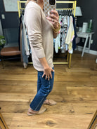 Hear Me Out Lightweight V-Neck Knit Top - Hazelnut Butter-Eesome-Anna Kaytes Boutique, Women's Fashion Boutique in Grinnell, Iowa