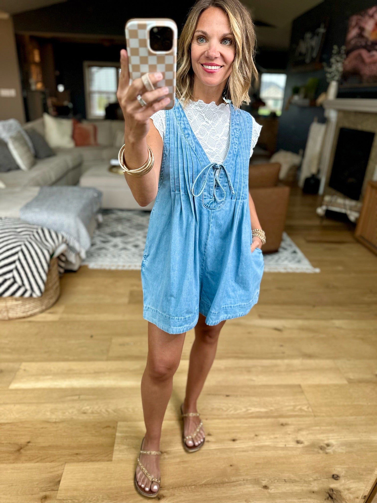 Up In Smoke Denim Romper - Multiple Options-Rompers-Veveret-Anna Kaytes Boutique, Women's Fashion Boutique in Grinnell, Iowa