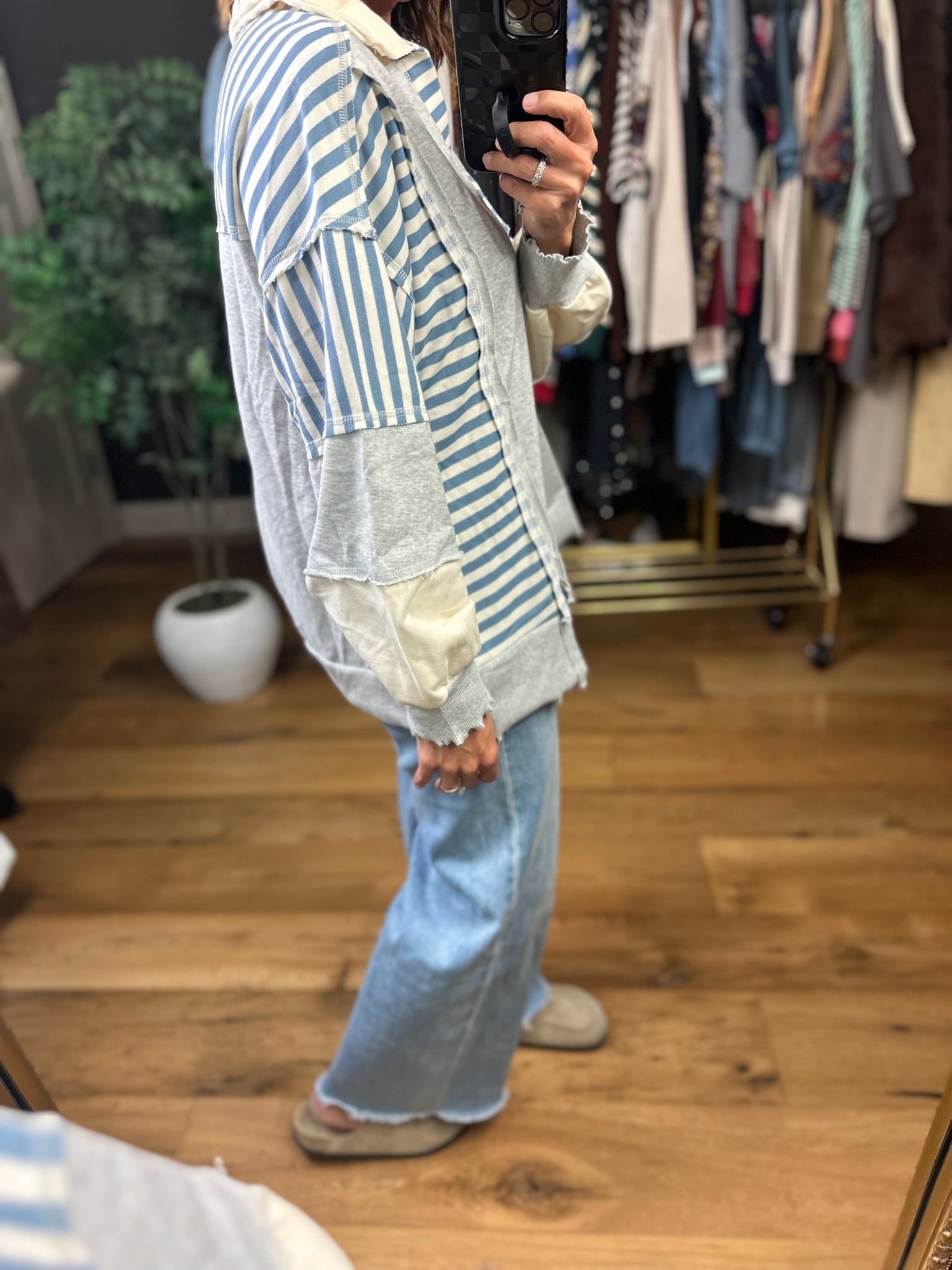 Better Direction Stripe-Detail Pullover-Sweaters-Very J-Anna Kaytes Boutique, Women's Fashion Boutique in Grinnell, Iowa