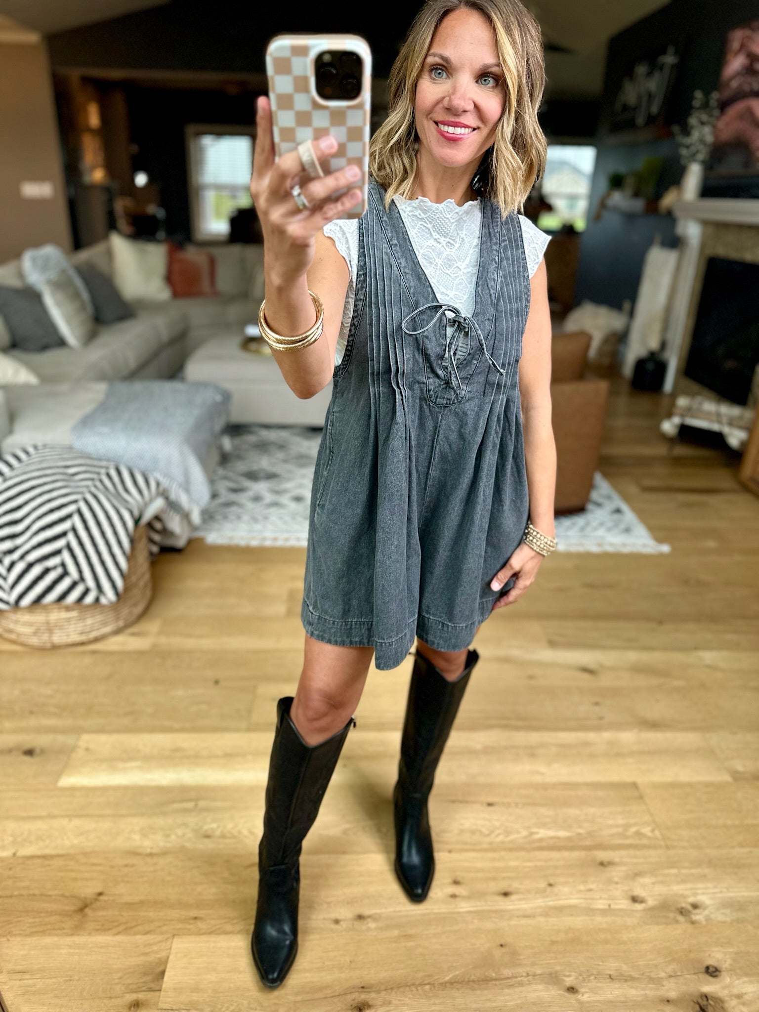 Up In Smoke Denim Romper - Multiple Options-Rompers-Veveret-Anna Kaytes Boutique, Women's Fashion Boutique in Grinnell, Iowa