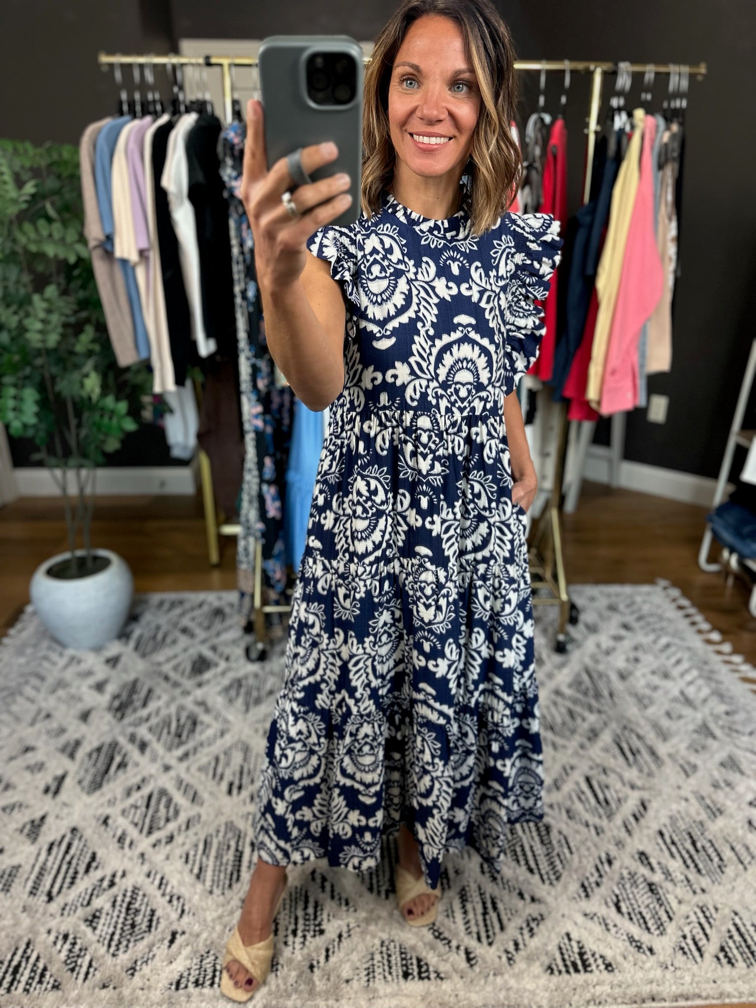 Petal & Paisley Tiered Dress-Dresses-Jodifl-Anna Kaytes Boutique, Women's Fashion Boutique in Grinnell, Iowa