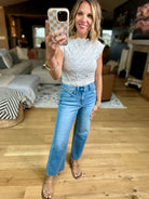 Leave Some Space Lace Edge Knit Top - Ivory-Hem & Thread-Anna Kaytes Boutique, Women's Fashion Boutique in Grinnell, Iowa