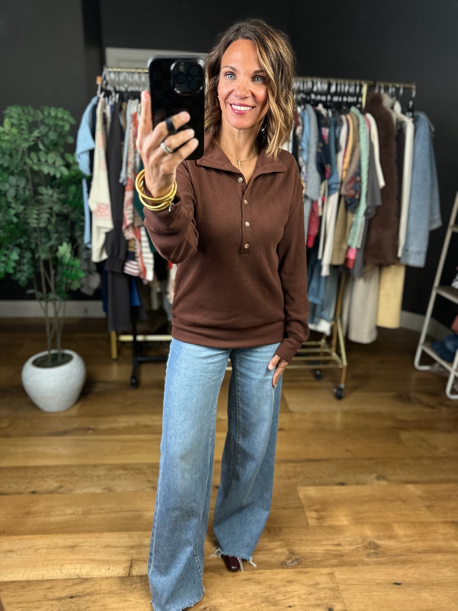 Return The Favor Ribbed Long Sleeve Top-Long Sleeves-Thread & Supply-Anna Kaytes Boutique, Women's Fashion Boutique in Grinnell, Iowa