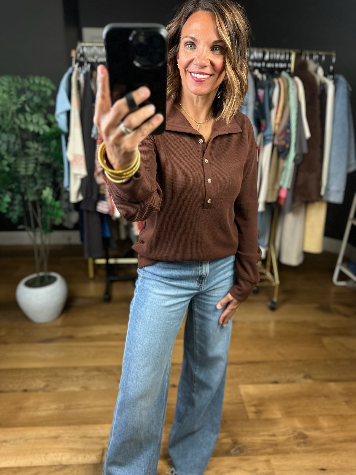 Return The Favor Ribbed Long Sleeve Top-Long Sleeves-Thread & Supply-Anna Kaytes Boutique, Women's Fashion Boutique in Grinnell, Iowa