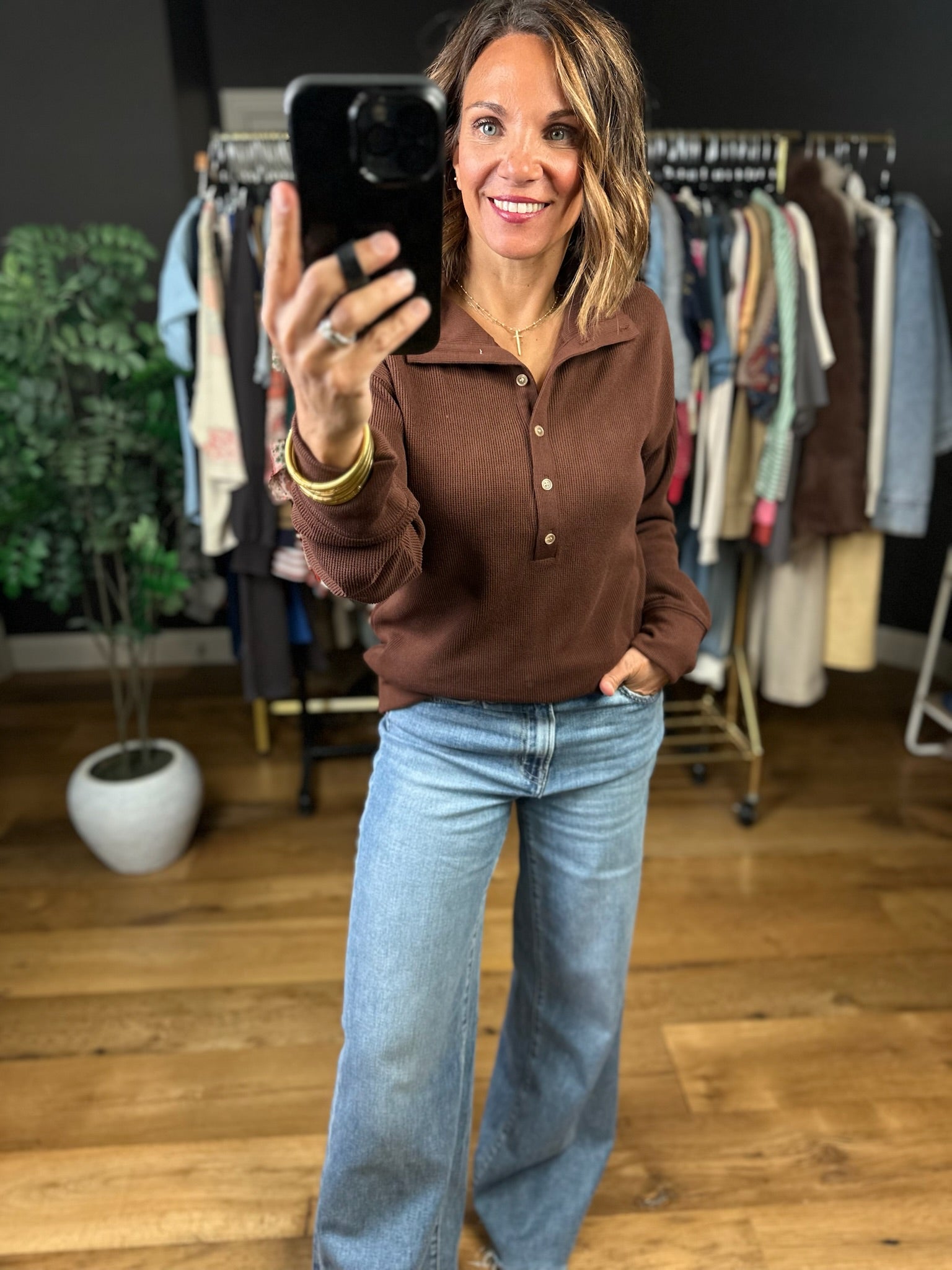 Return The Favor Ribbed Long Sleeve Top-Long Sleeves-Thread & Supply-Anna Kaytes Boutique, Women's Fashion Boutique in Grinnell, Iowa