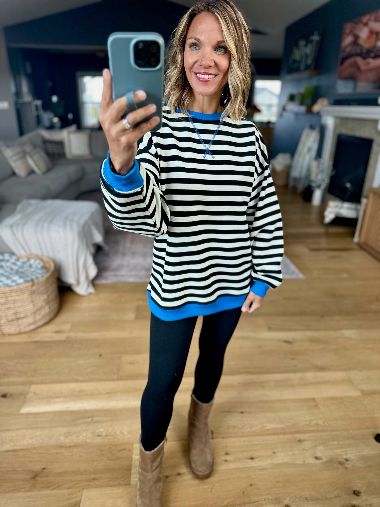 Easy Going Striped Crew-sweater-Fate-Anna Kaytes Boutique, Women's Fashion Boutique in Grinnell, Iowa