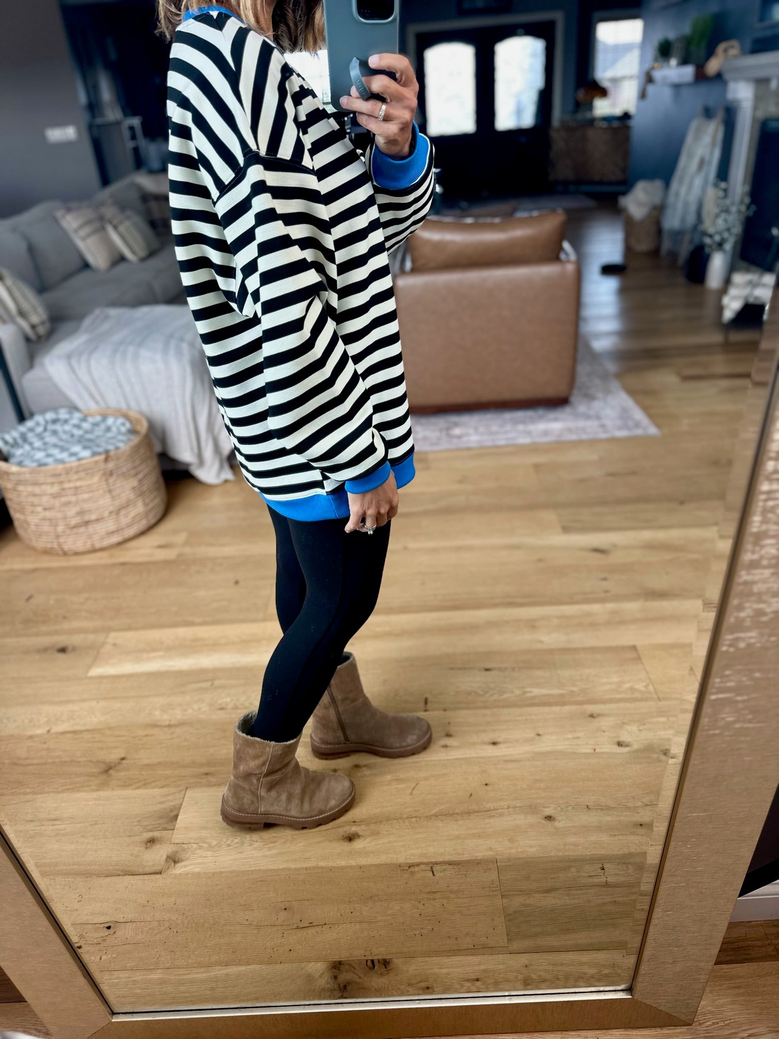 Easy Going Striped Crew-sweater-Fate-Anna Kaytes Boutique, Women's Fashion Boutique in Grinnell, Iowa