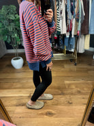 Can't Keep Me Away Striped Crew-Sweaters-Very J-Anna Kaytes Boutique, Women's Fashion Boutique in Grinnell, Iowa