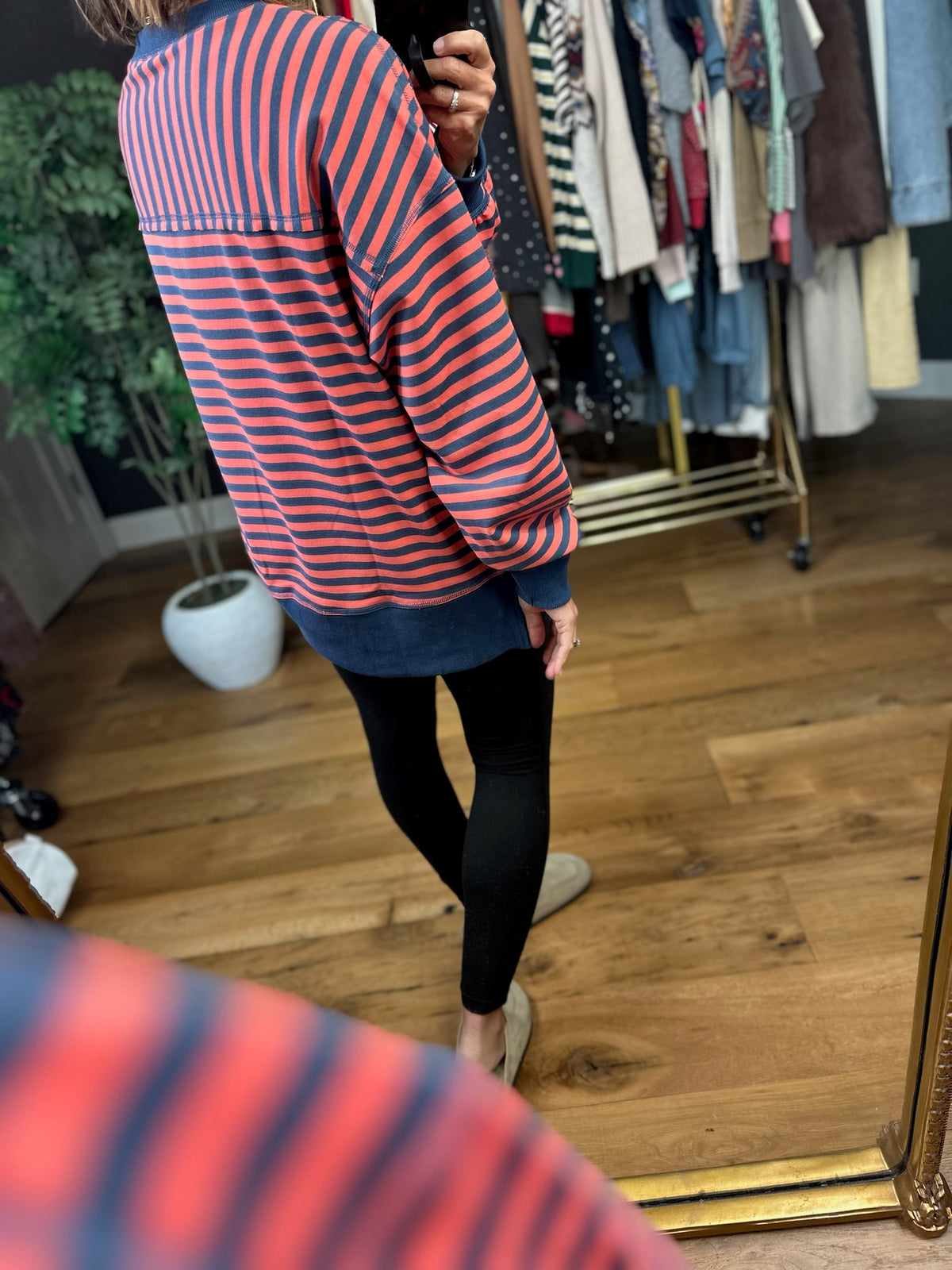 Can't Keep Me Away Striped Crew-Sweaters-Very J-Anna Kaytes Boutique, Women's Fashion Boutique in Grinnell, Iowa