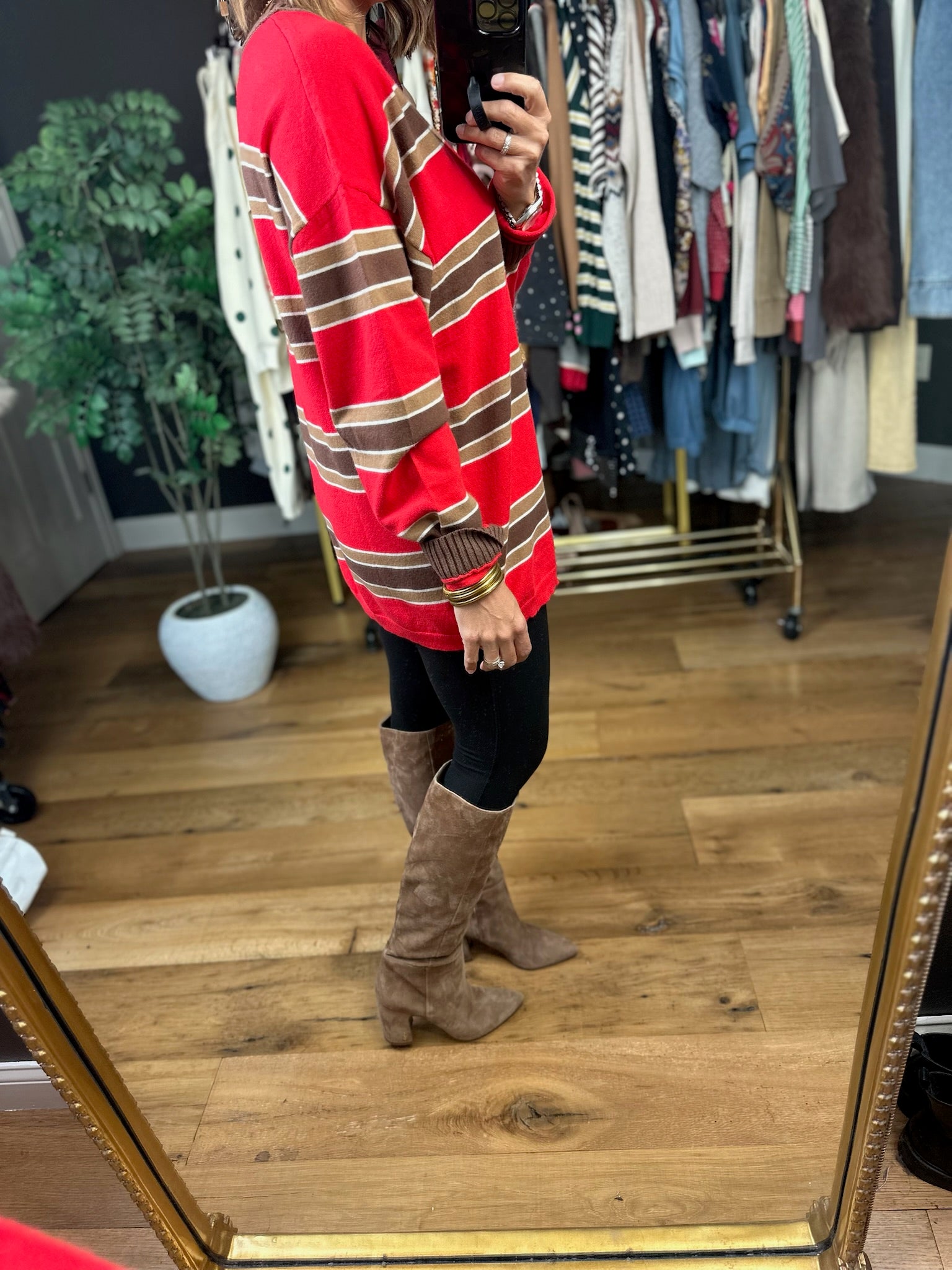 Weekends Away Striped Knit-Sweaters-Very J-Anna Kaytes Boutique, Women's Fashion Boutique in Grinnell, Iowa