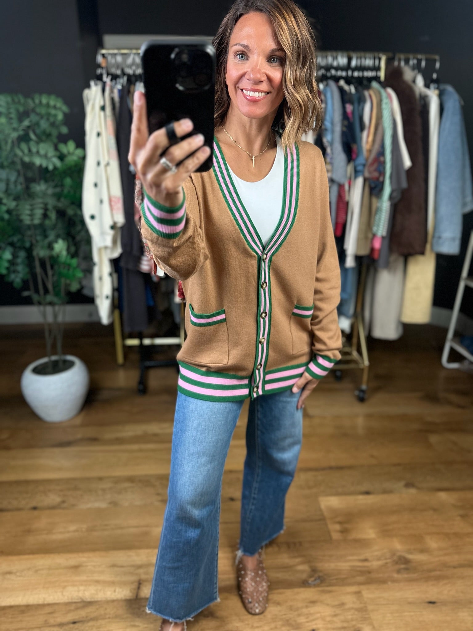 In The Past Varsity Cardigan-Sweaters-Fate-Anna Kaytes Boutique, Women's Fashion Boutique in Grinnell, Iowa