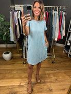 Where I'm At Striped Chambray Dress-Dresses-Blu Pepper-Anna Kaytes Boutique, Women's Fashion Boutique in Grinnell, Iowa