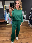 Staying In Textured Set - Emerald-Be Cool-Anna Kaytes Boutique, Women's Fashion Boutique in Grinnell, Iowa