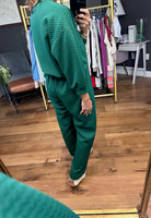 Staying In Textured Set - Emerald-Be Cool-Anna Kaytes Boutique, Women's Fashion Boutique in Grinnell, Iowa