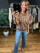 Remember Me Patterned Knit Top-Sweaters-She & Sky-Anna Kaytes Boutique, Women's Fashion Boutique in Grinnell, Iowa