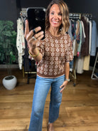 Remember Me Patterned Knit Top-Sweaters-She & Sky-Anna Kaytes Boutique, Women's Fashion Boutique in Grinnell, Iowa