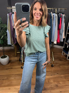 Spring Ahead Eyelet Flutter Sleeve Top-Short Sleeves-Hem & Thread-Anna Kaytes Boutique, Women's Fashion Boutique in Grinnell, Iowa