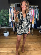 Closer To Love Patterned Top-Short Sleeves-Umgee-Anna Kaytes Boutique, Women's Fashion Boutique in Grinnell, Iowa
