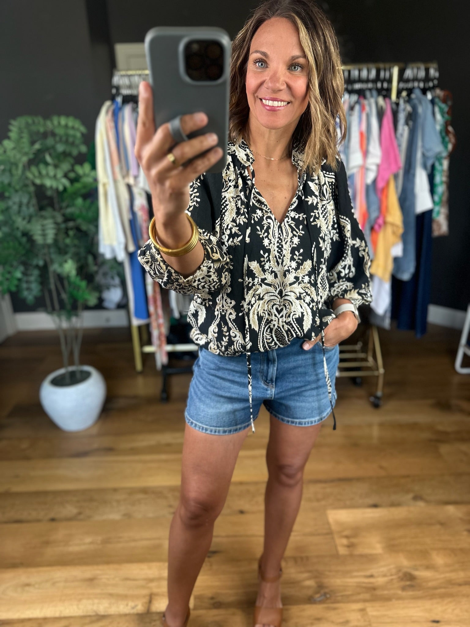 Closer To Love Patterned Top-Short Sleeves-Umgee-Anna Kaytes Boutique, Women's Fashion Boutique in Grinnell, Iowa