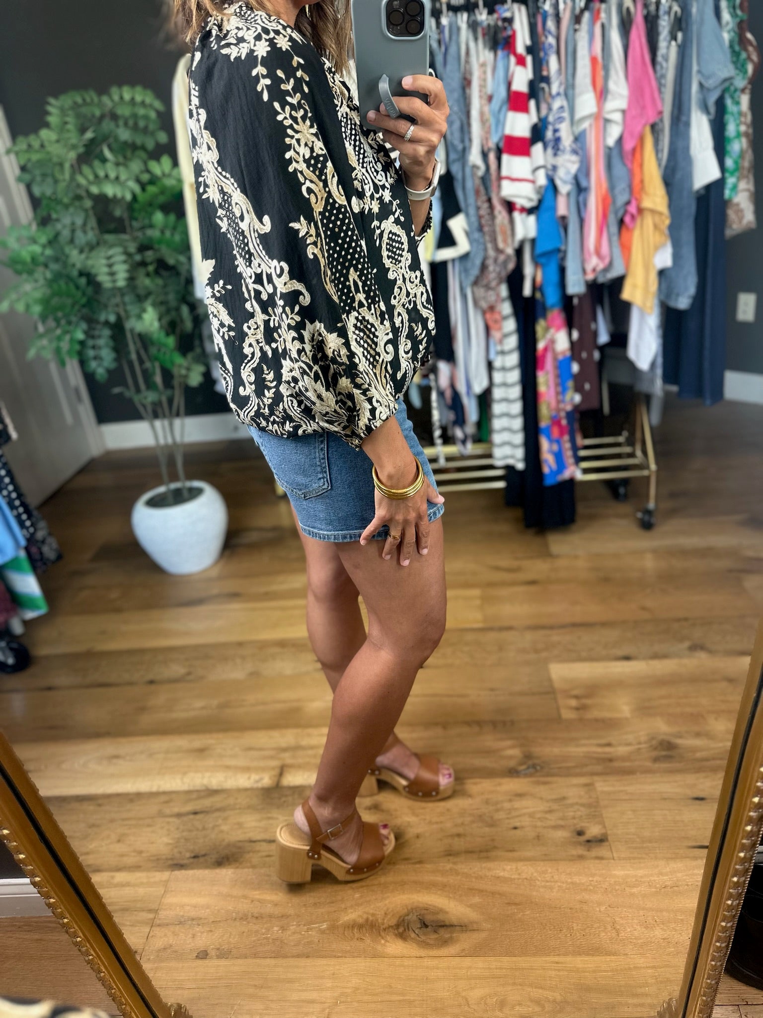 Closer To Love Patterned Top-Short Sleeves-Umgee-Anna Kaytes Boutique, Women's Fashion Boutique in Grinnell, Iowa