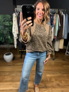 The Easy Way Animal Print Crew Top-Sweaters-Umgee-Anna Kaytes Boutique, Women's Fashion Boutique in Grinnell, Iowa
