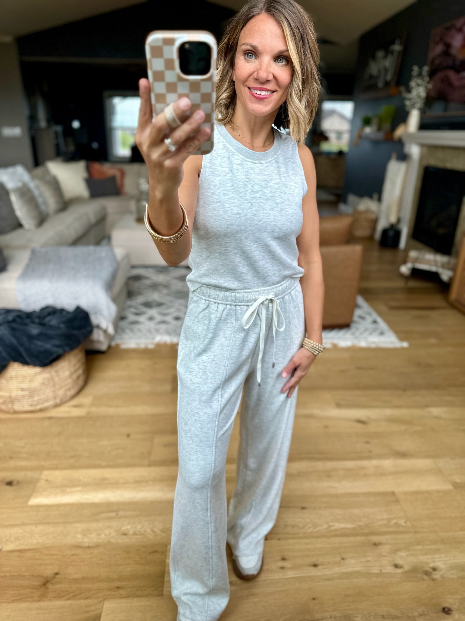 Long Time Comfort Tank+Pant Set - Heather Grey-Skies Are Blue-Anna Kaytes Boutique, Women's Fashion Boutique in Grinnell, Iowa