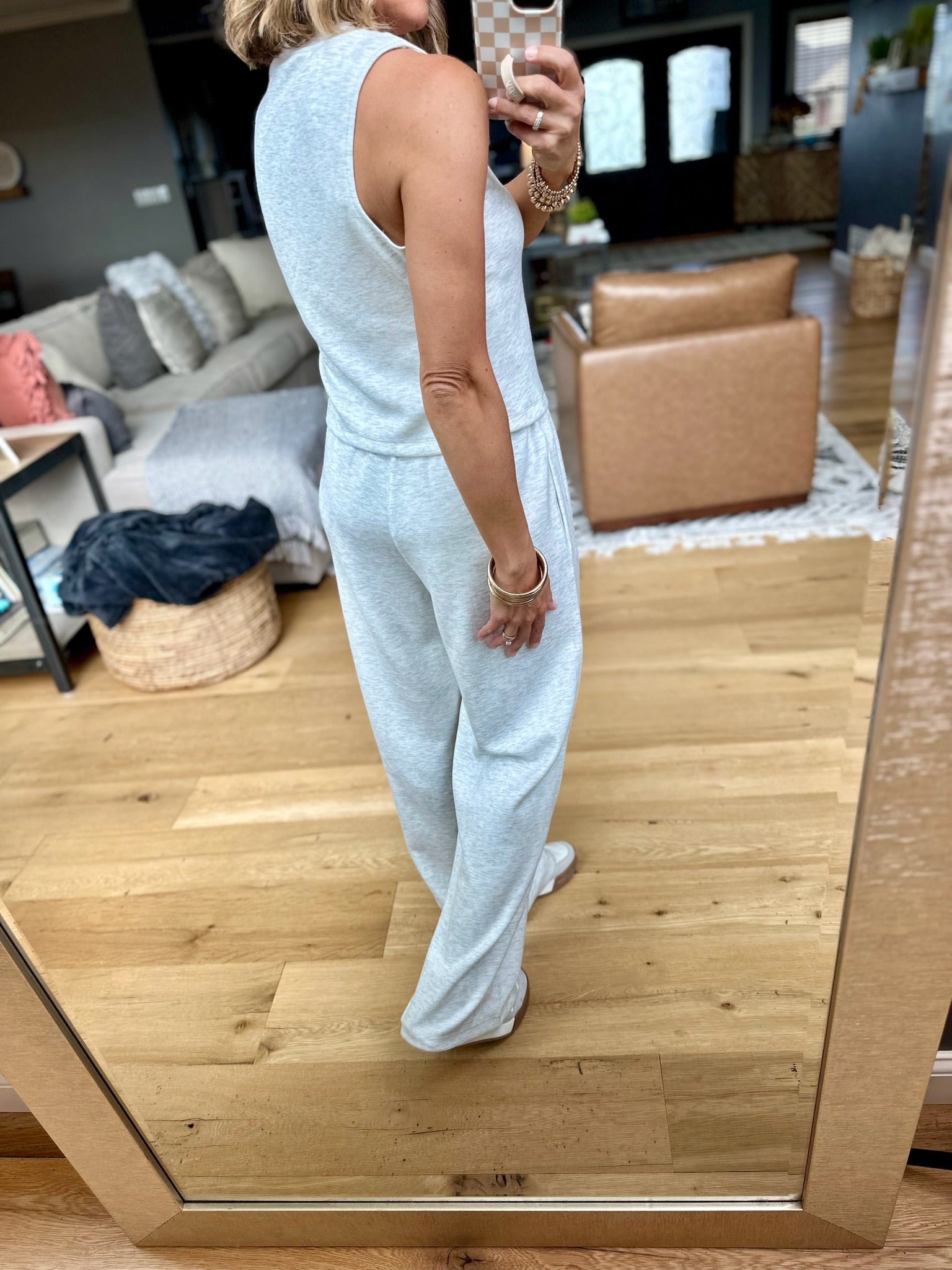 Long Time Comfort Tank+Pant Set - Heather Grey-Skies Are Blue-Anna Kaytes Boutique, Women's Fashion Boutique in Grinnell, Iowa
