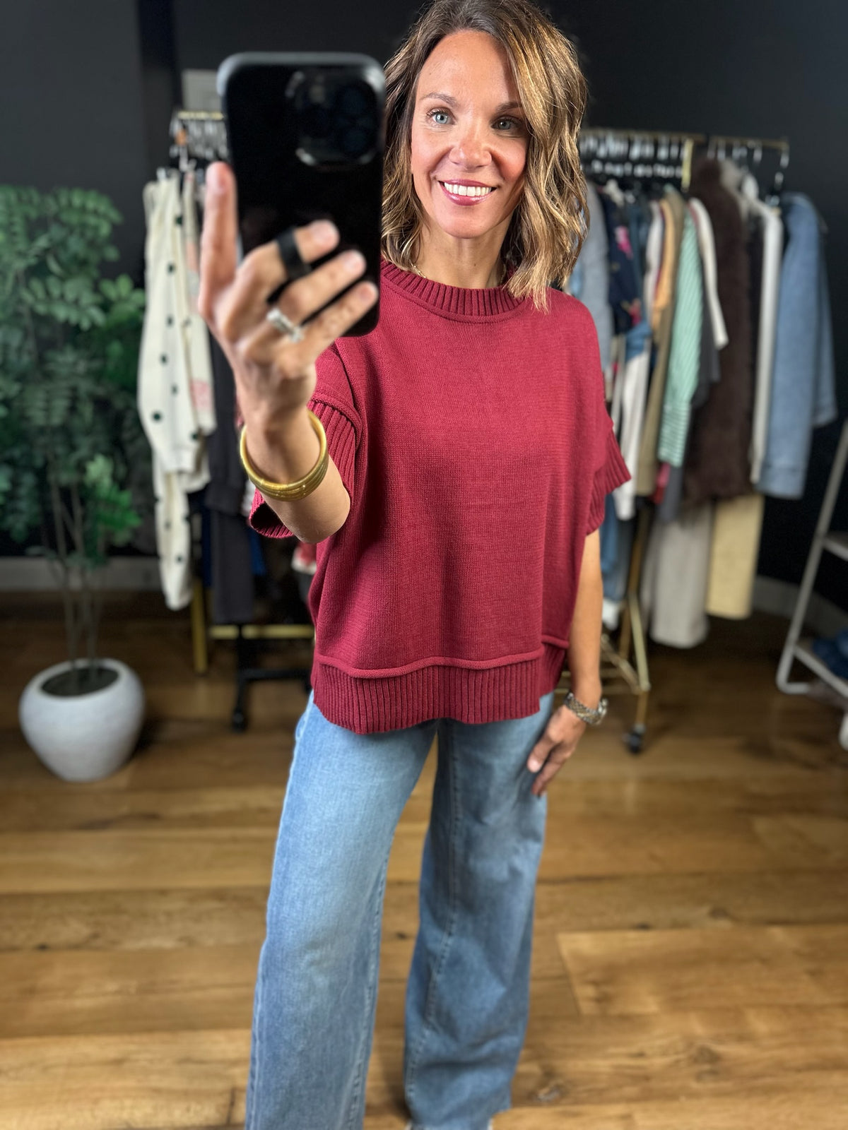 All My Love Short Sleeve Knit Top-Sweaters-She & Sky-Anna Kaytes Boutique, Women's Fashion Boutique in Grinnell, Iowa