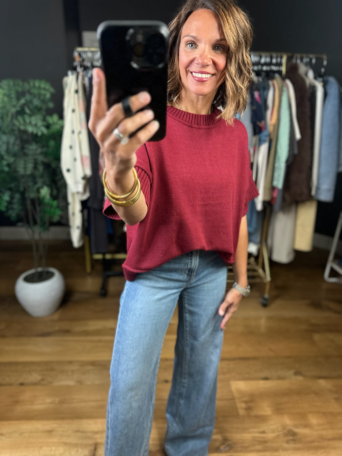 All My Love Short Sleeve Knit Top-Sweaters-She & Sky-Anna Kaytes Boutique, Women's Fashion Boutique in Grinnell, Iowa