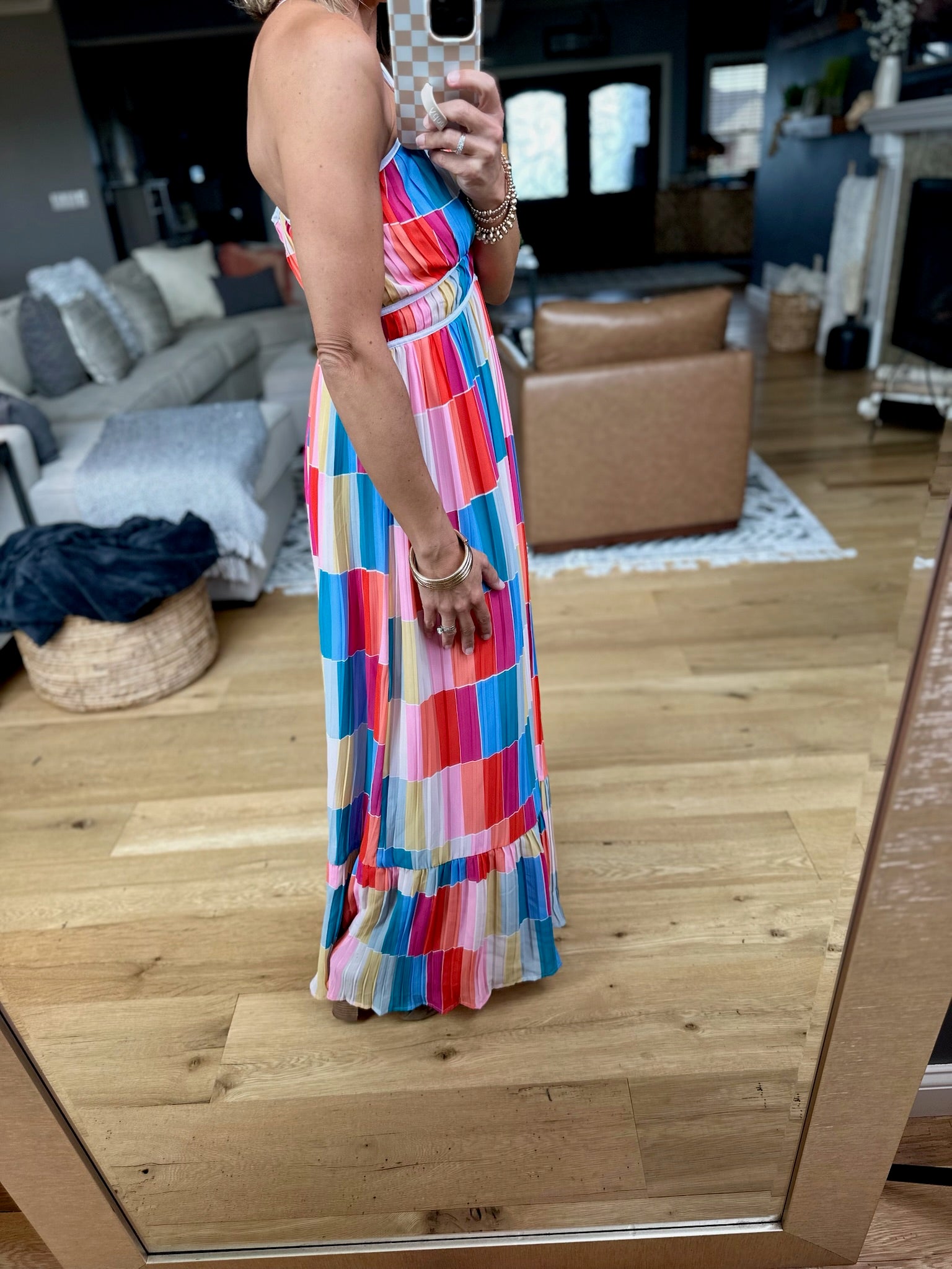 Gazing Out Patterned Maxi Dress - Multi-Fate-Anna Kaytes Boutique, Women's Fashion Boutique in Grinnell, Iowa