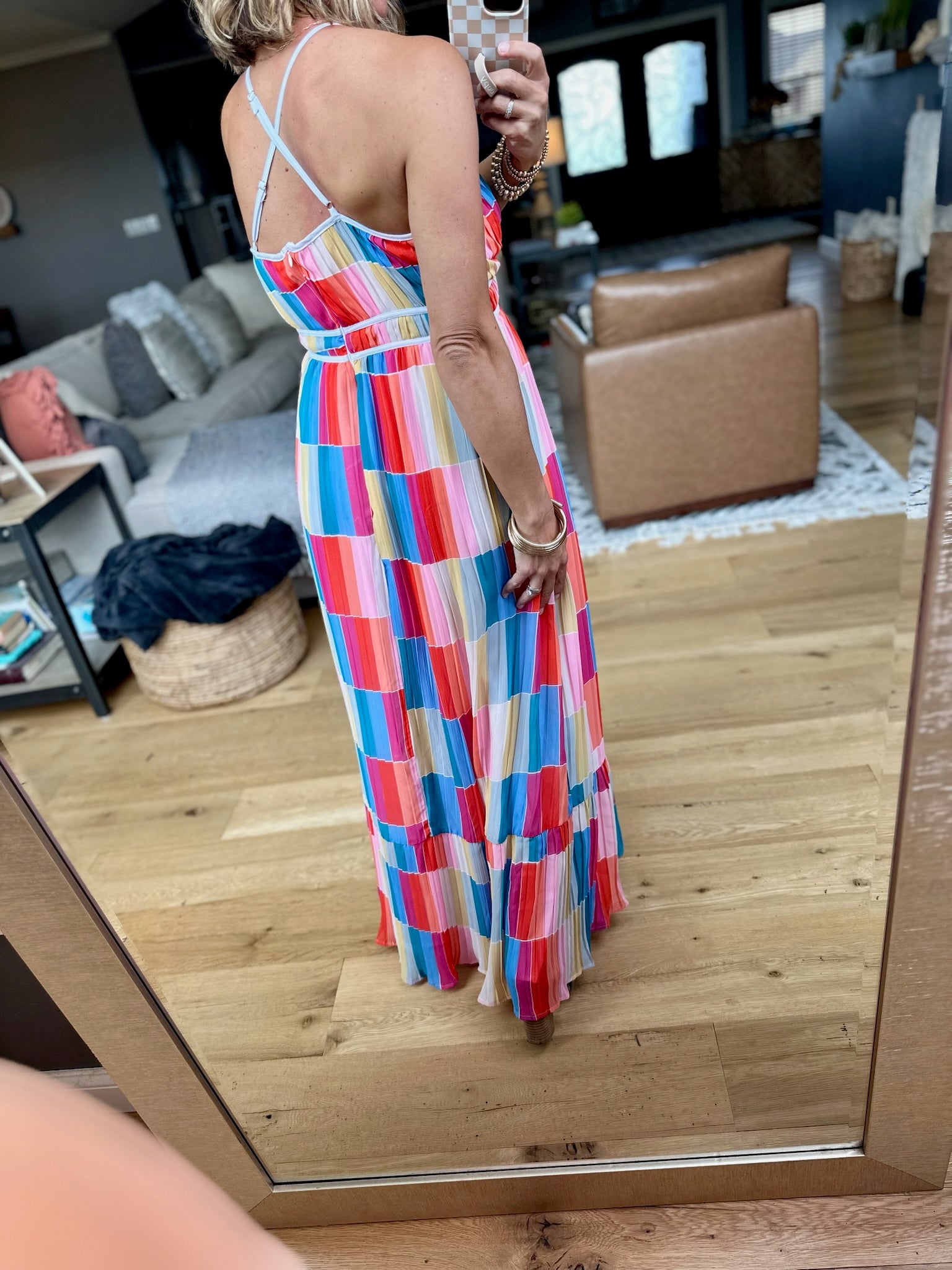 Gazing Out Patterned Maxi Dress - Multi-Fate-Anna Kaytes Boutique, Women's Fashion Boutique in Grinnell, Iowa