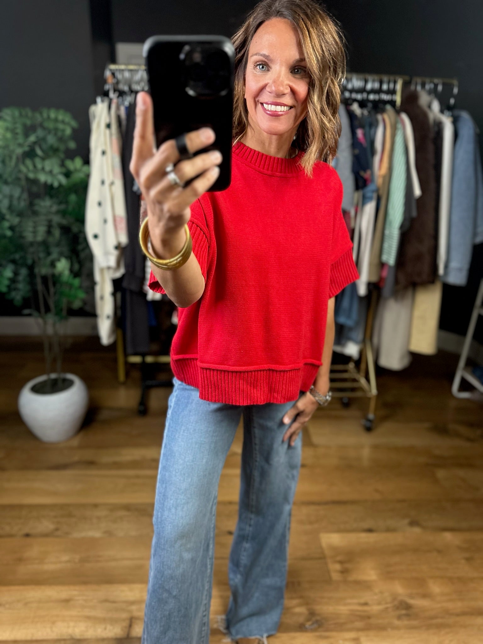 All My Love Short Sleeve Knit Top-Sweaters-She & Sky-Anna Kaytes Boutique, Women's Fashion Boutique in Grinnell, Iowa