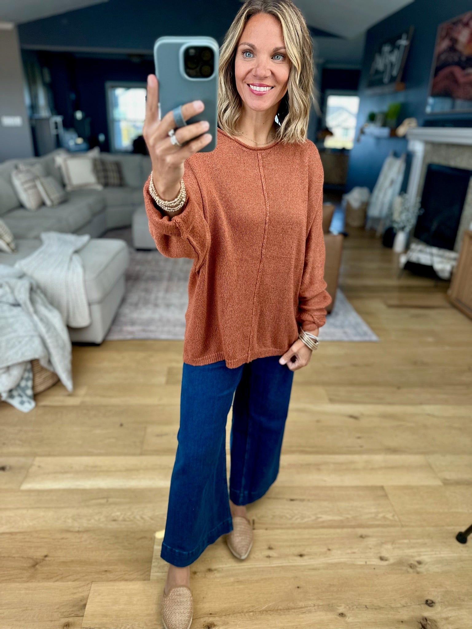 Blazing Trail Oversized Knit Top-Sweaters-By Together-Anna Kaytes Boutique, Women's Fashion Boutique in Grinnell, Iowa