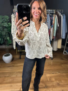 The Pretty Path V-Neck Top-Long Sleeves-Blu Pepper-Anna Kaytes Boutique, Women's Fashion Boutique in Grinnell, Iowa