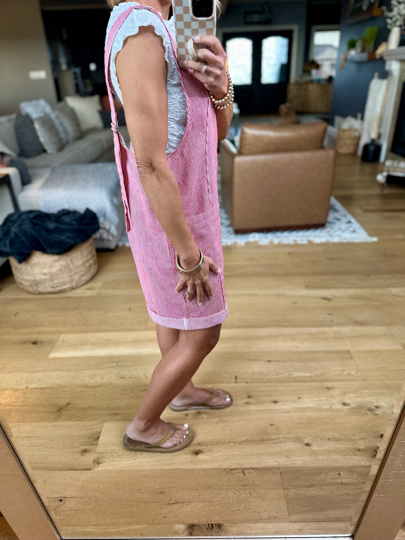 Wherever You Go Pocket Romper - Red/White-Wishlist-Anna Kaytes Boutique, Women's Fashion Boutique in Grinnell, Iowa
