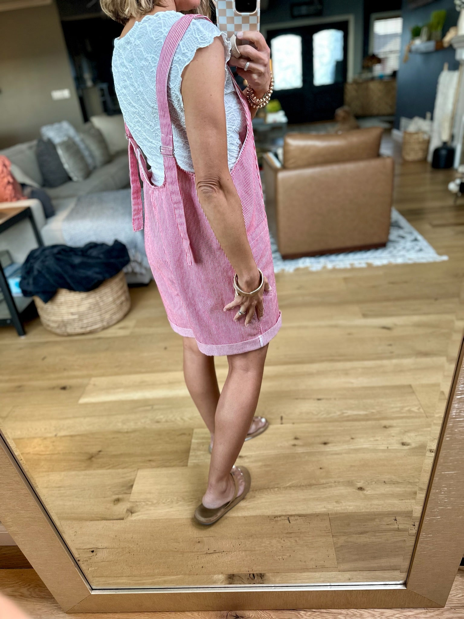 Wherever You Go Pocket Romper - Red/White-Wishlist-Anna Kaytes Boutique, Women's Fashion Boutique in Grinnell, Iowa