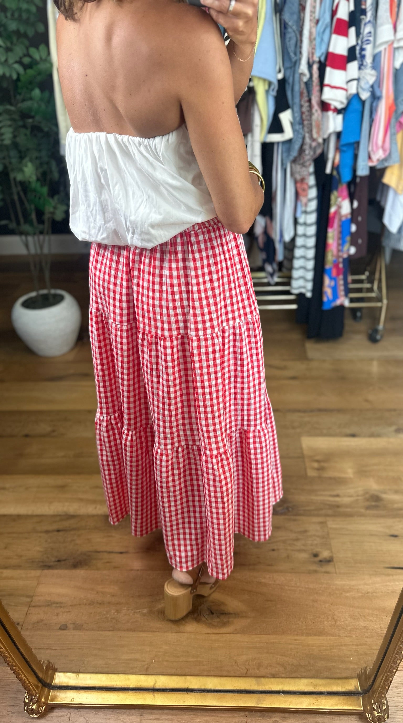 Weekend Stroll Gingham Skirt-Skirts-Entro-Anna Kaytes Boutique, Women's Fashion Boutique in Grinnell, Iowa