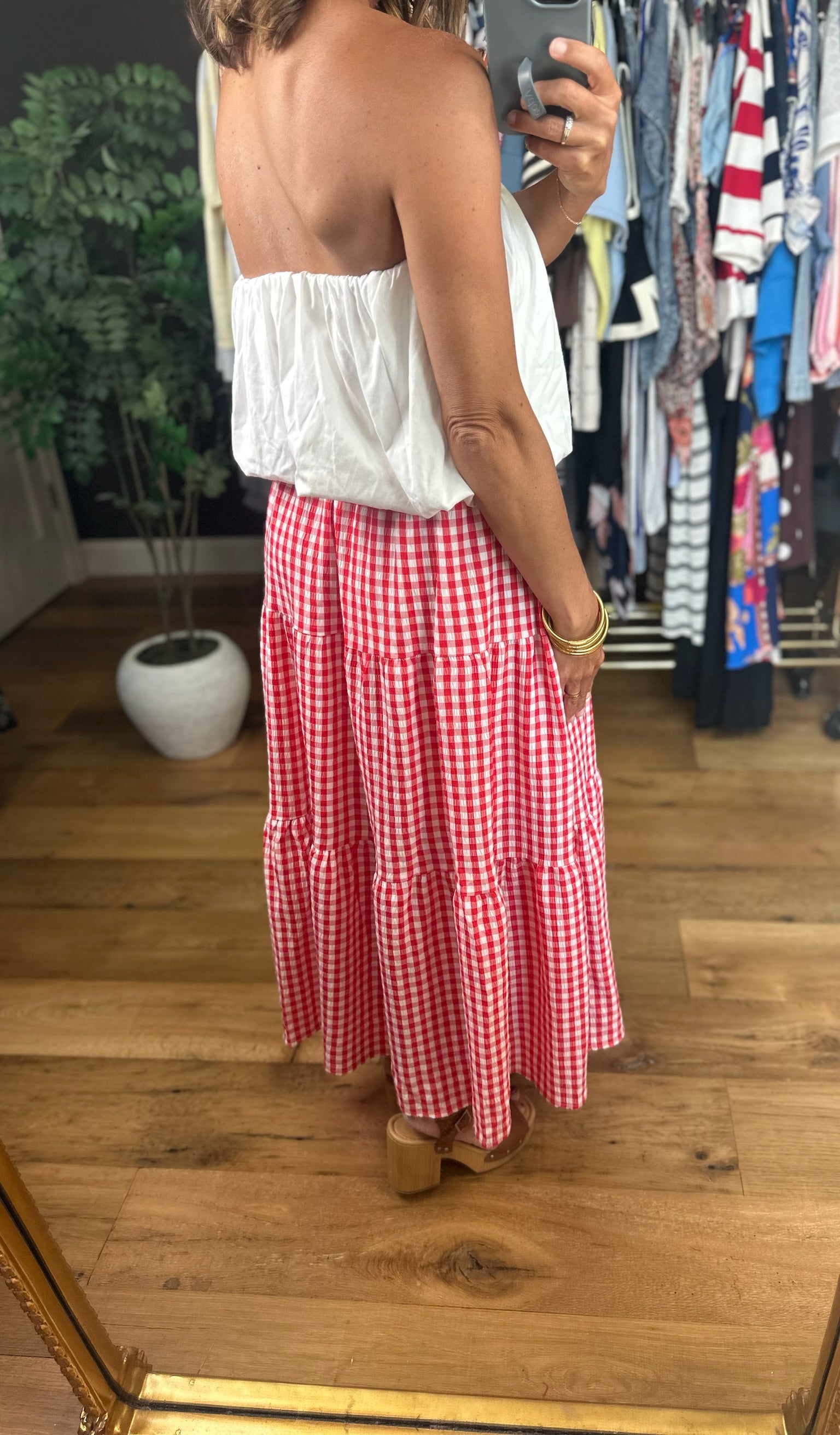 Weekend Stroll Gingham Skirt-Skirts-Entro-Anna Kaytes Boutique, Women's Fashion Boutique in Grinnell, Iowa