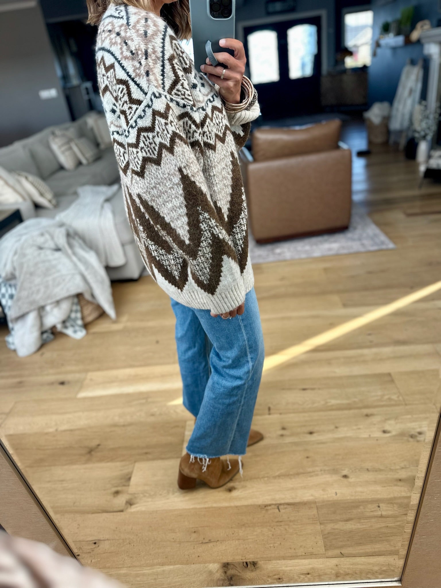 Means More Fair Isle Crewneck Sweater-Anniewear-Anna Kaytes Boutique, Women's Fashion Boutique in Grinnell, Iowa