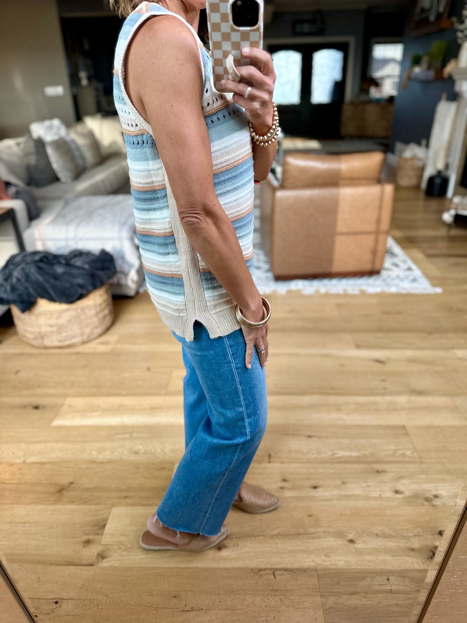 Making Moments Striped Knit Top - Slate blue-Staccato-Anna Kaytes Boutique, Women's Fashion Boutique in Grinnell, Iowa