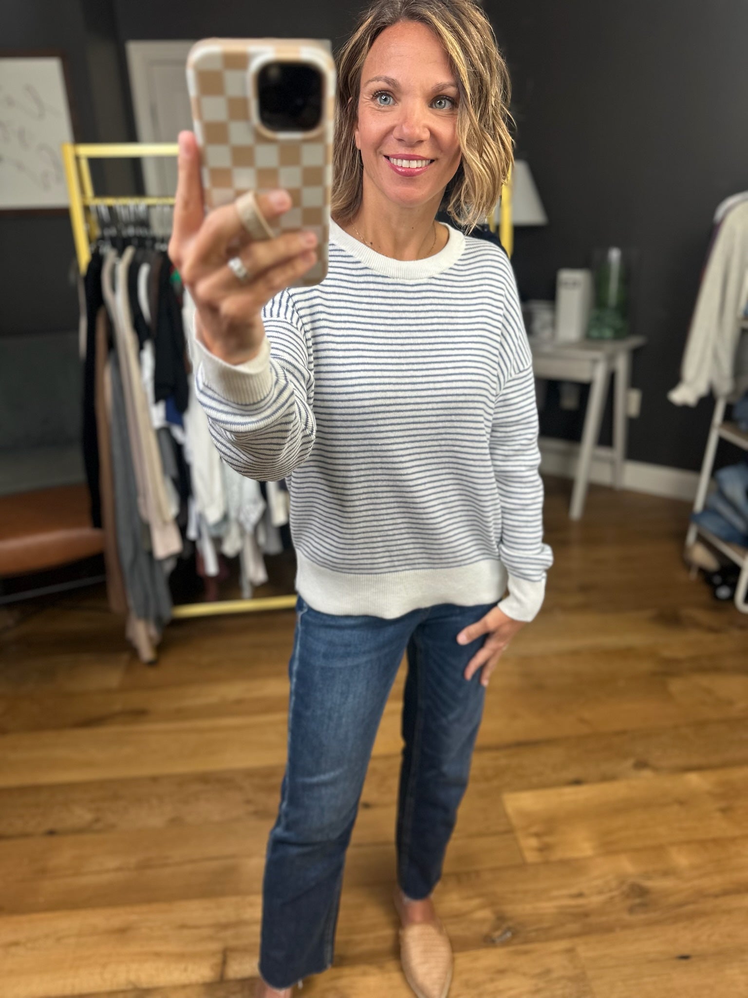 So Typical Striped Knit Crew - Multiple Options-Be Cool-Anna Kaytes Boutique, Women's Fashion Boutique in Grinnell, Iowa