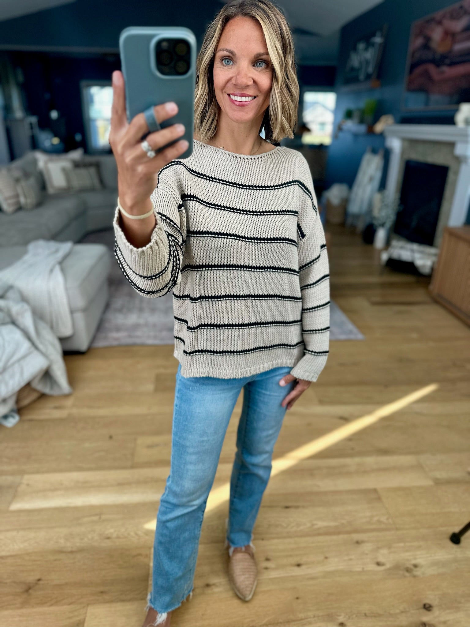 The Way It Goes Striped Knit Sweater-sweater-Wishlist-Anna Kaytes Boutique, Women's Fashion Boutique in Grinnell, Iowa