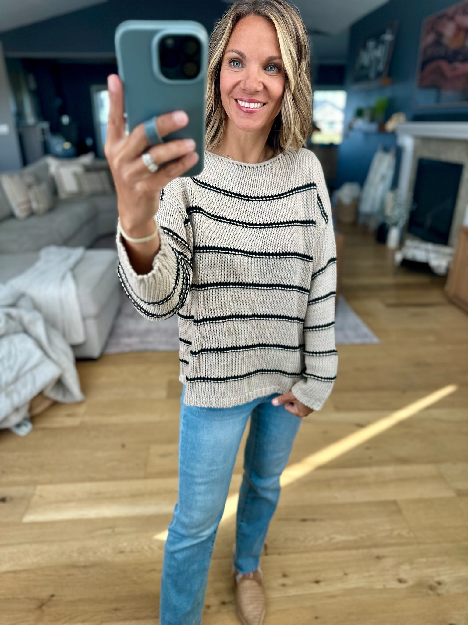 The Way It Goes Striped Knit Sweater-sweater-Wishlist-Anna Kaytes Boutique, Women's Fashion Boutique in Grinnell, Iowa