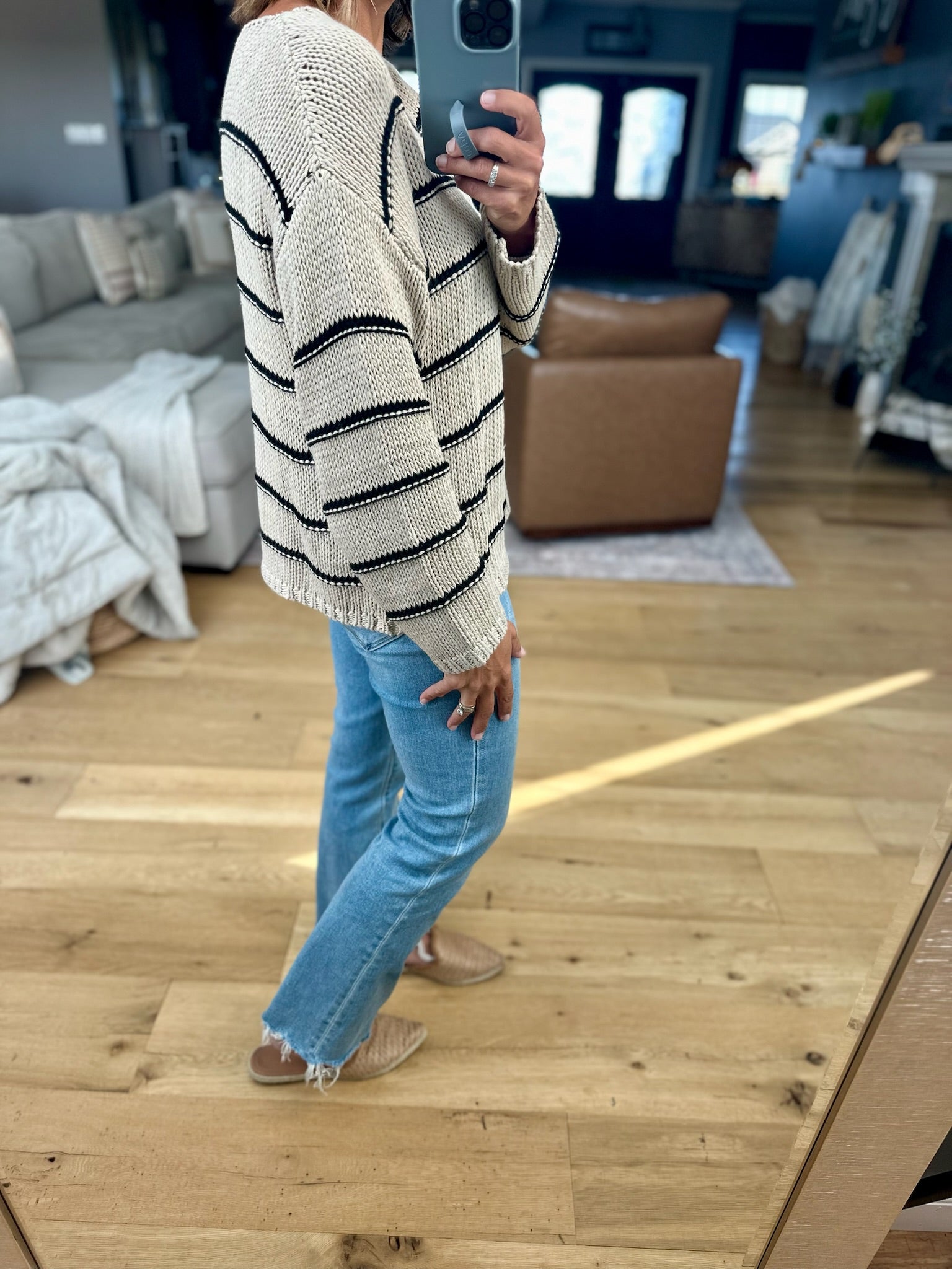 The Way It Goes Striped Knit Sweater-sweater-Wishlist-Anna Kaytes Boutique, Women's Fashion Boutique in Grinnell, Iowa