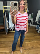 Anything In the World Striped Cap-Sleeve Knit Top - Multiple Options-Entro-Anna Kaytes Boutique, Women's Fashion Boutique in Grinnell, Iowa